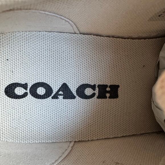 Coach Clip Low Top Sneaker Leather Cream Signature Canvas Preppy Women's 9 - Picture 14 of 16